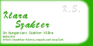 klara szakter business card